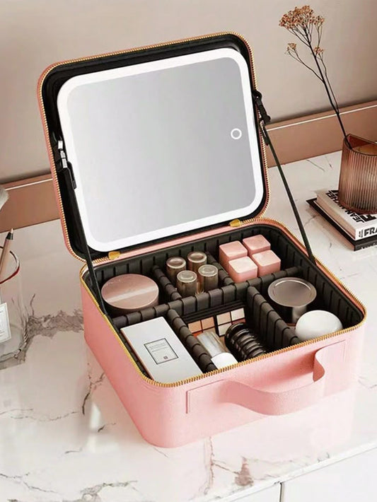 Organizador de Maquillaje Portátil con Espejo LED